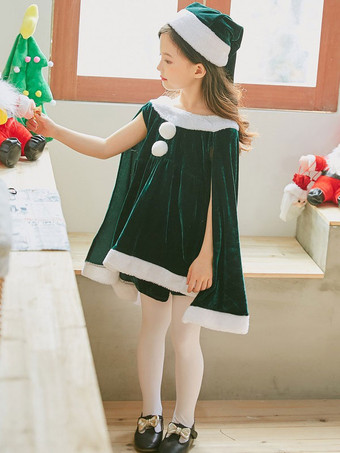 セット クリスマス レッド ドレス帽子パンツ ポリエステル ツートンカラー クリスマス ホリデー コスチューム