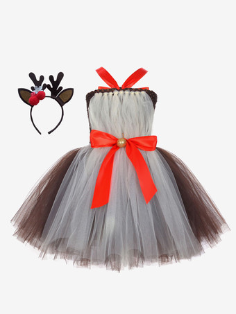 ブラウン セット クリスマス コーヒー ブラウン帽子ドレス ポリエステル ツートンカラー クリスマス ホリデー コスチューム