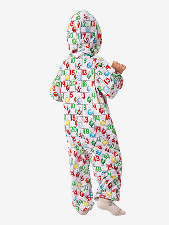 ジャンプスーツ クリスマス ホワイト ジャンプスーツ ポリエステル アートワーク クリスマス ホリデー コスチューム
