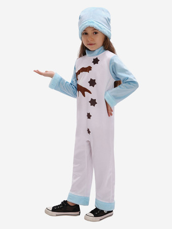 クリスマス ホワイト ジャンプ スーツ帽子ポリエステル塗装クリスマス ホリデー コスチュームを設定します。