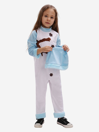 クリスマス ホワイト ジャンプ スーツ帽子ポリエステル塗装クリスマス ホリデー コスチュームを設定します。