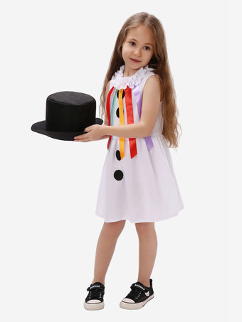 クリスマス ホワイト ドレス帽子ポリエステル水玉クリスマス ホリデー コスチュームを設定します。