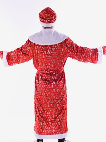 クリスマス赤ひげオーバーコート帽子ポリエステル カラーブロック クリスマス ホリデー コスチュームを設定します。