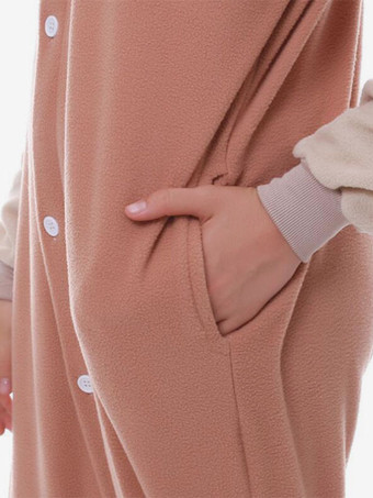 着ぐるみパジャマ クリスマス 大人用 コーヒーブラウン ポリエステル ジャンプスーツ 着ぐるみコスチューム