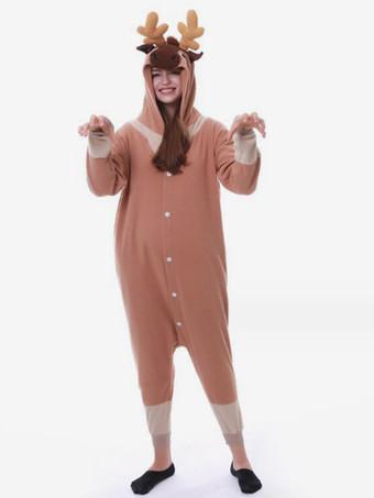 Kigurumi Pajamas Flying Squirrel Onesie For Adult Flannel Brown Animal  Winter sleepwear Costume Sleepwear Halloween 