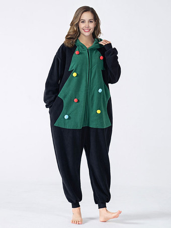 着ぐるみ ワンピース パジャマ クリスマス 大人用 グリーン ポリエステル ジャンプスーツ 着ぐるみコスチューム