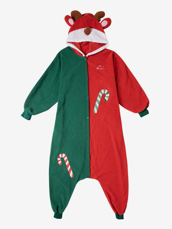 着ぐるみ ワンピース パジャマ クリスマス 大人用 グリーン ポリエステル ジャンプスーツ 着ぐるみコスチューム