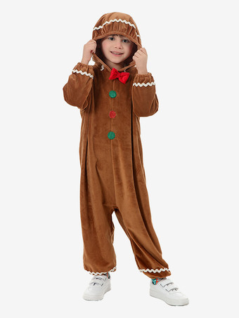 ジャンプスーツ クリスマス コーヒーブラウン ジャンプスーツ ポリエステル 水玉模様 クリスマスホリデーコスチューム