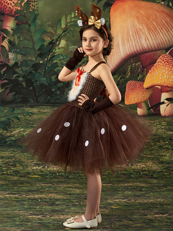 セット クリスマス コーヒー ブラウン帽子手袋ドレス ポリエステル ツートンカラー クリスマス ホリデー コスチューム