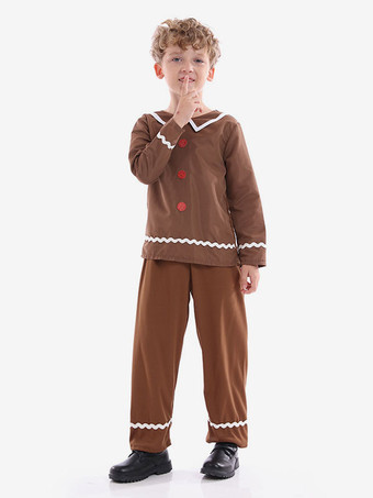 セット クリスマス コーヒー ブラウン トップ パンツ ポリエステル水玉模様のクリスマス ホリデー コスチューム