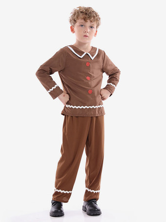 セット クリスマス コーヒー ブラウン トップ パンツ ポリエステル水玉模様のクリスマス ホリデー コスチューム