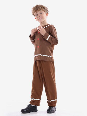 セット クリスマス コーヒー ブラウン トップ パンツ ポリエステル水玉模様のクリスマス ホリデー コスチューム