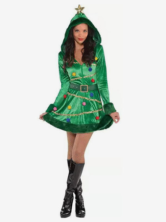 女性用 クリスマス ボディコン グリーン ドレス ポリエステル カラーブロック クリスマス ホリデー コスチューム