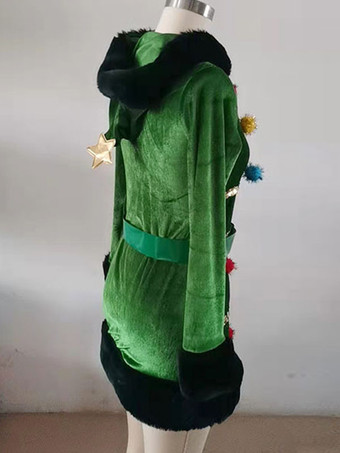 女性用 クリスマス ボディコン グリーン ドレス ポリエステル カラーブロック クリスマス ホリデー コスチューム