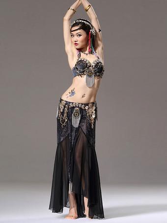 Bellydance Costume Luxory for Women Silk Satin Bra+long Skirt Belly dance  Competition Set High