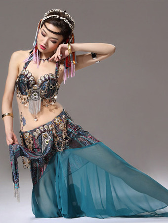 Haut de danse du ventre noir ensemble de noël Sexy pour adultes vêtements de danse du ventre en Polyester pour femmes