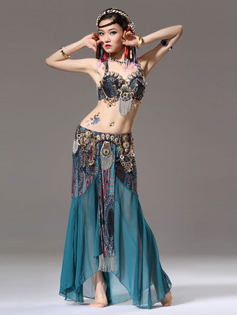 vert Haut de danse du ventre noir ensemble de noël Sexy pour adultes vêtements de danse du ventre en Polyester pour femmes