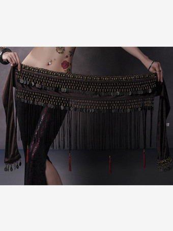 ブラウン ベリーダンス ウエスト チェーン 大人のフリンジ レッド ハロウィン アクセサリー ポリエステル セクシーな女性のパフォーマンス衣装