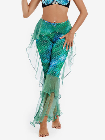 ベリーダンスパンツグリーンセクシーな大人のおとぎ話セットポリエステルベリーダンスウェア女性のための