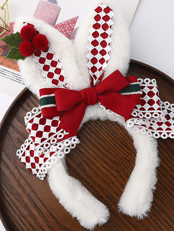 スウィートロリータアクセサリー レッドリボン ポリエステル繊維アクセサリー チェック柄 その他