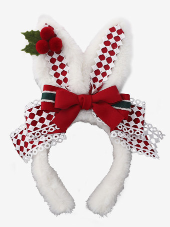 レッド スウィートロリータアクセサリー レッドリボン ポリエステル繊維アクセサリー チェック柄 その他