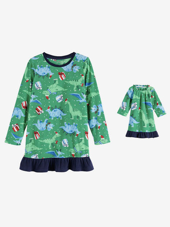 お揃いのファミリークリスマスパジャマ 大人用 子供用 コットンパジャマ