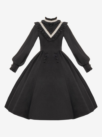 Olivia Op Pudgyのオリジナルデザインの秋冬用ゴシックエレガント長袖ドレス