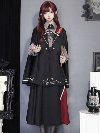 Academic Lolita Cape Black Polyester Spring Lolita Outwears