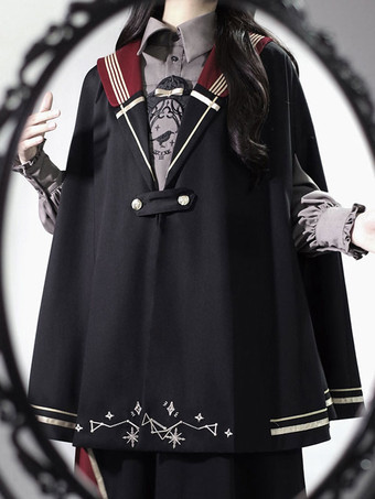 Academic Lolita Cape Black Polyester Spring Lolita Outwears