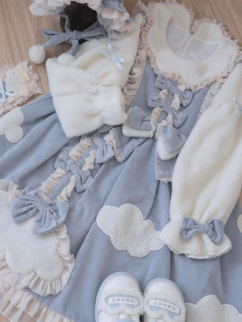 スイートロリータドレス コーデュロイ長袖ドレス スイートロリータドレス