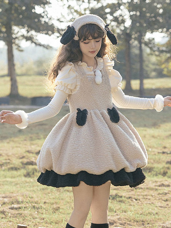 スイート ロリータ ドレス ポリエステル ノースリーブ ジャンパー スイート ロリータ ドレス