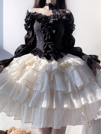 スイートロリータドレス ポリエステル長袖スイートロリータドレス