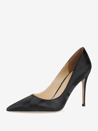 SchwarzSchwarze High-Heels-Pumps mit spitzer Zehenpartie und Stiletto-Absatz