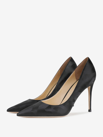Schwarze High-Heels-Pumps mit spitzer Zehenpartie und Stiletto-Absatz