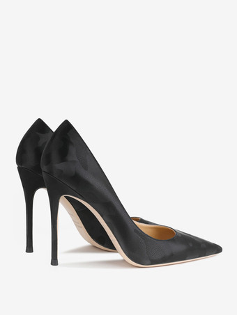 Schwarze High-Heels-Pumps mit spitzer Zehenpartie und Stiletto-Absatz