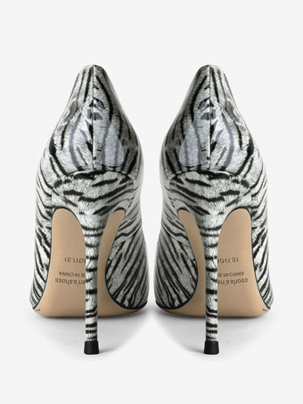 レディース ヒール ポインテッドトゥ ゼブラプリント S スティレットヒール セクシー パンプス