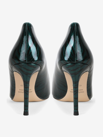 レディース ヒール ポインテッドトゥ ゼブラプリント S スティレットヒール セクシー パンプス