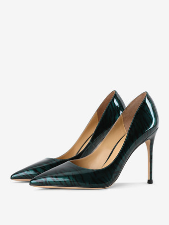 レディース ヒール ポインテッドトゥ ゼブラプリント S スティレットヒール セクシー パンプス