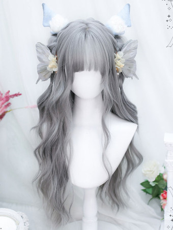 グレイスイート ロリータ ウィッグ グレー ミディアム ポリエステル繊維 乱れたロリータ アクセサリー