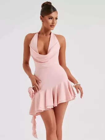 Draped Halter Dress