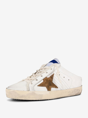 GoldWomen's Mules Sneakers Sequins Stars Patchwork Lace Up Skate Shoes