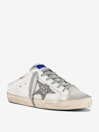 Women's Mules Sneakers Sequins Stars Patchwork Lace Up Skate Shoes