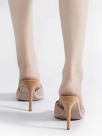 Sandali con tacco alto da donna Sandali con tacco a punta Sandali con tacco a spillo Tomaia in micro pelle scamosciata