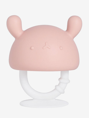 ピンク新しいキノコの赤ちゃんおしゃぶり噛む臼歯スティックが赤ちゃんを快適にします