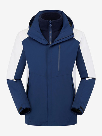 メンズ ジャケット カラーブロック ジッパー ポリエステル スタイリッシュ