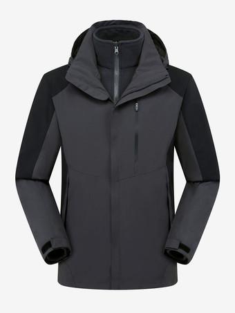 グレイメンズ ジャケット カラーブロック ジッパー ポリエステル スタイリッシュ