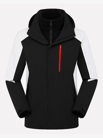 メンズ ジャケット カラーブロック ジッパー ポリエステル スタイリッシュ