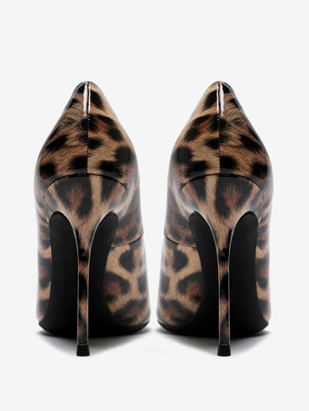 Leoparden-High-Heel-Pumps mit spitzen Zehen und Stiletto-Absätzen für Damen