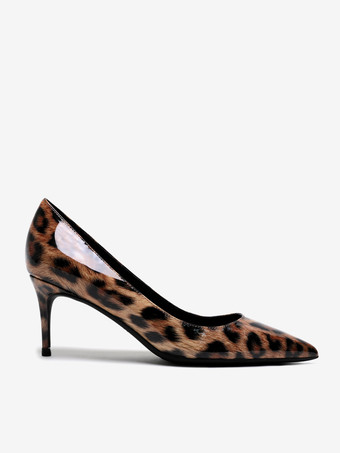 Leoparden-High-Heel-Pumps mit spitzen Zehen und Stiletto-Absätzen für Damen