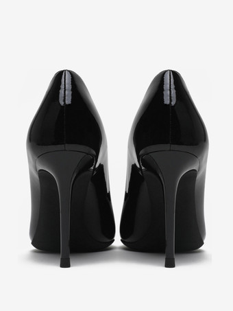 レディース ブラック ヒール ポインテッドトゥ ハイヒール パンプス
